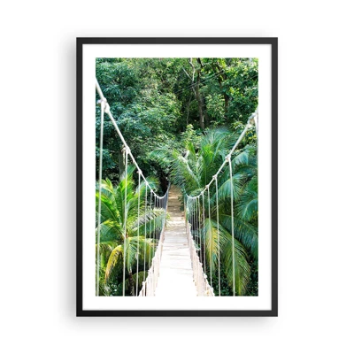 Affiche dans un cadre noir Arttor 50x70 cm - Welcome to the jungle! - Paysage, Jungle, Honduras, Pont Suspendu, La Nature, Pour le salon, Pour la chambre, Blanc, Marron, Vertical, P2BPA50x70-4963