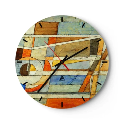Horloge murale - Pendule murale - Cubisme sur le chantier - 30x30 cm