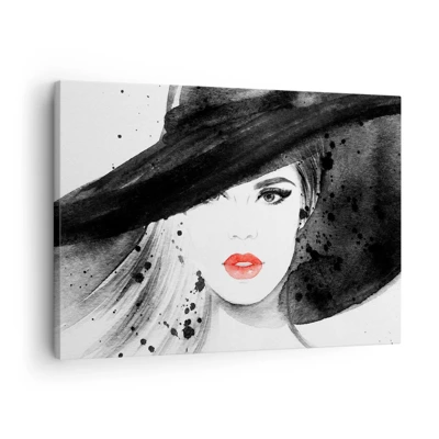 Impression sur toile - Image sur toile - Dame en noir - 70x50 cm