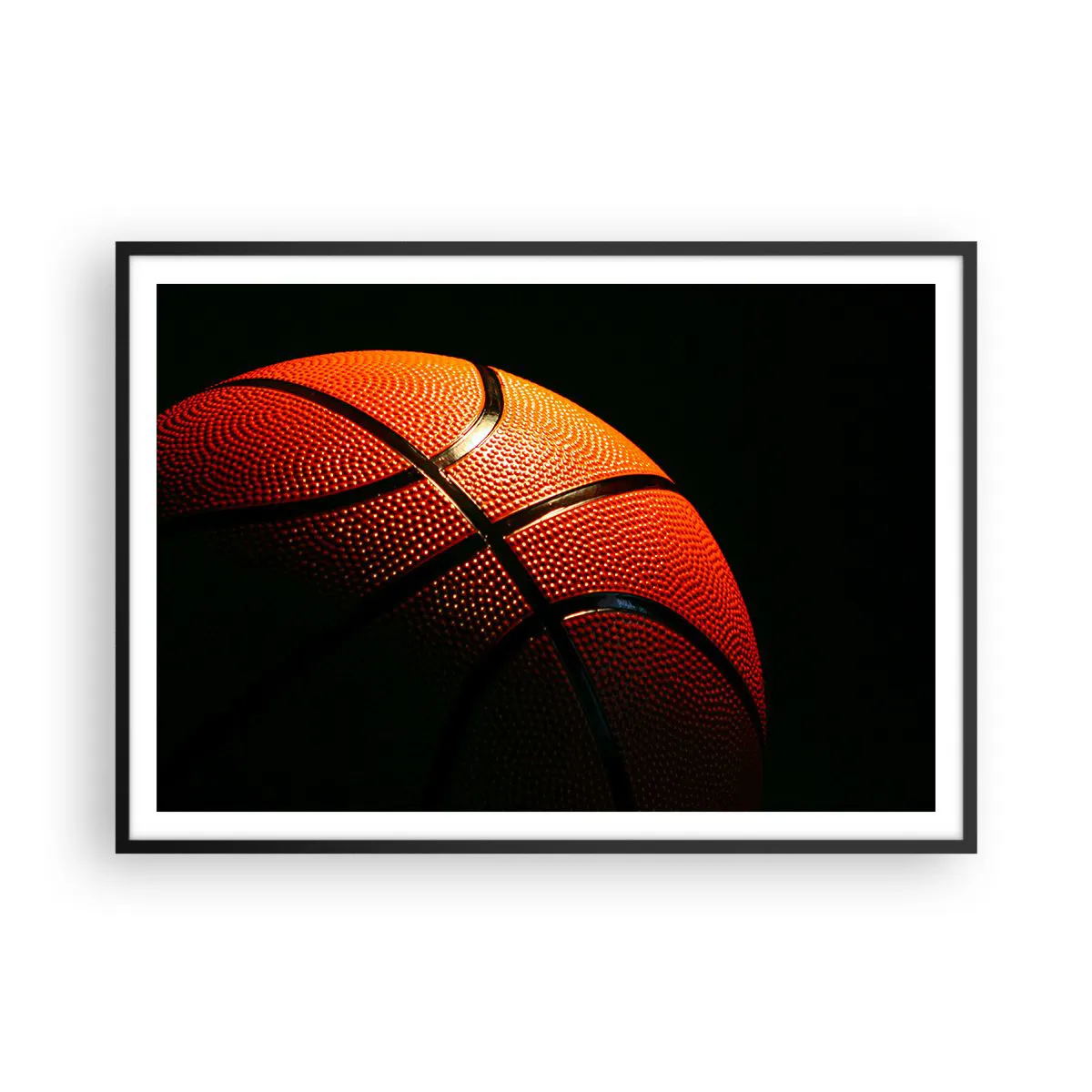 Affiche dans un cadre noir Arttor 100x70 cm - Belle comme une planète - Sport, Basket, Basket, Loisir, Rivalité, Pour le salon, Pour la chambre, Marron, Noir, Horizontal, P2BAA100x70-2225