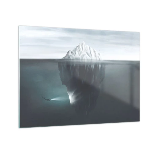 Image sur verre Arttor 70x50 cm - Mystère sous-marin - Iceberg, Glacier, Plongeur, Gris, Vert, Sport et hobbys, Verre, GAA70x50-5951
