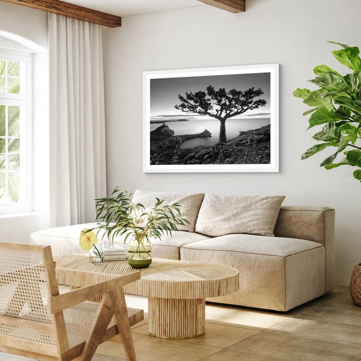 Affiche dans un cadre blanc - Poster - Paix jusqu'à l'horizon - 70x50 cm