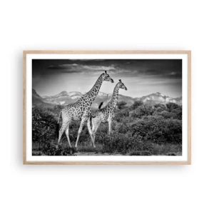 Affiche dans un chêne clair - Poster - Hautes sphères en Afrique - 91x61 cm