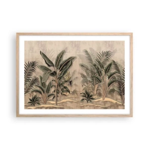 Affiche dans un chêne clair - Poster - Une gravure de style colonial - 70x50 cm