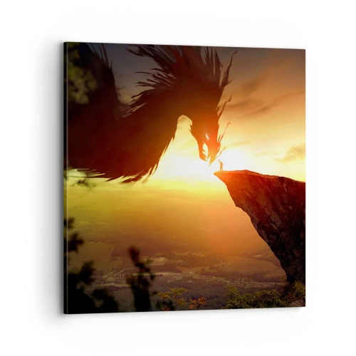 Impression sur toile - Image sur toile - Chasseur de dragon - 70x70 cm
