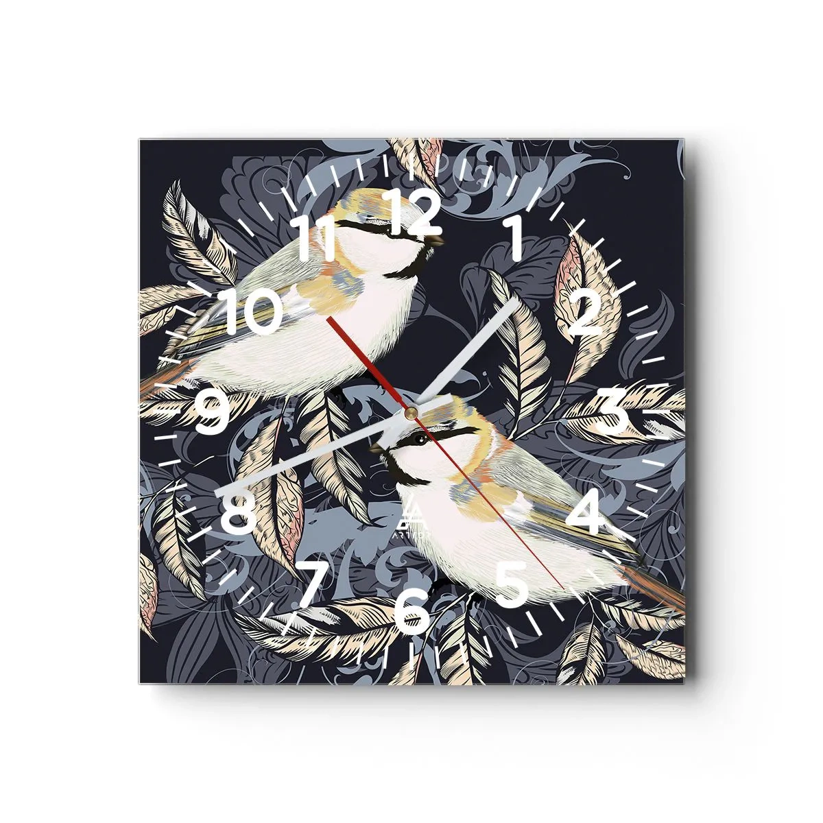 Horloge murale - Pendule murale - Babillement jaune et bleu - 30x30 cm