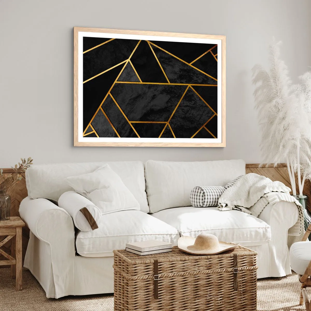 Affiche dans un chêne clair - Poster - Obscurité et éclat - 50x40 cm