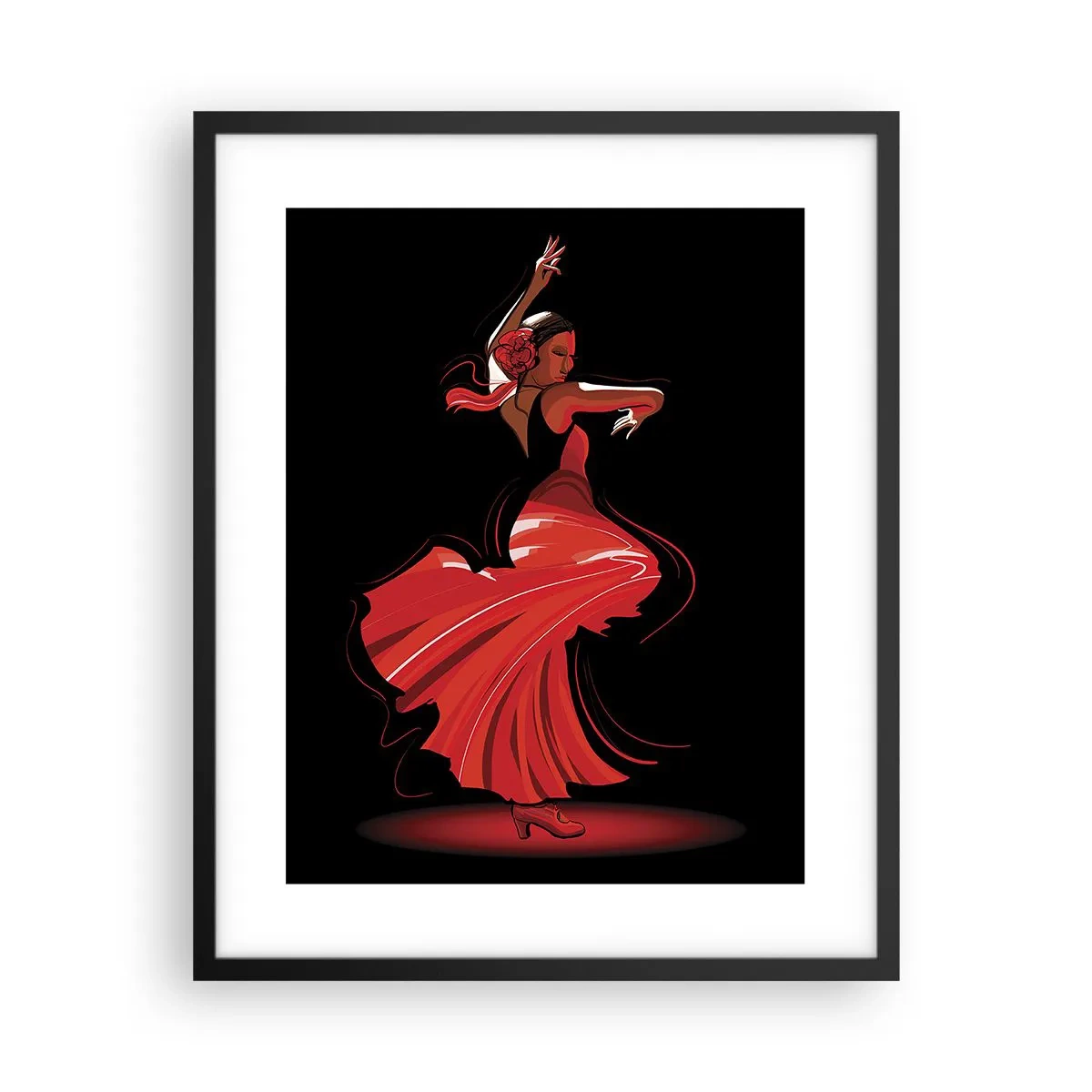 Affiche dans un cadre noir - Poster - L'esprit fougueux du flamenco - 40x50 cm