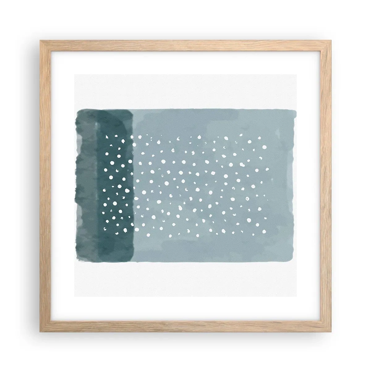 Affiche dans un chêne clair - Poster - Évolution de bleus - 40x40 cm