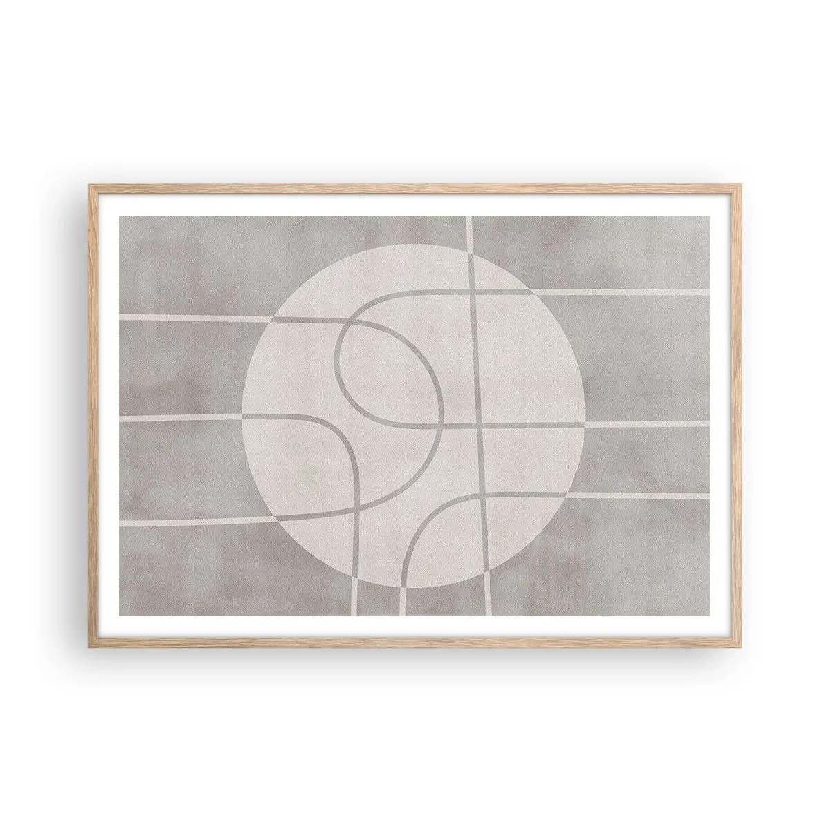 Affiche dans un chêne clair - Poster - Circulaire et tout droit - 100x70 cm