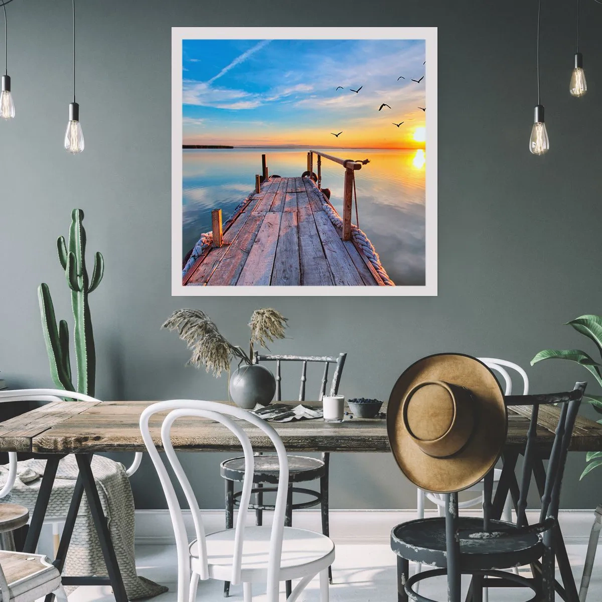 Affiche - Poster - Marcher droit vers le soleil - 30x30 cm