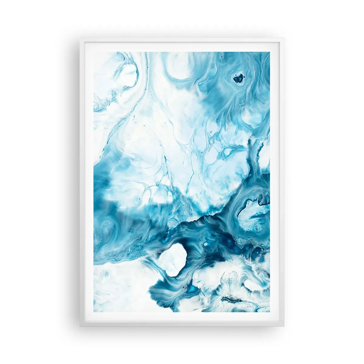Affiche dans un cadre blanc - Poster - Concert de bleu - 70x100 cm