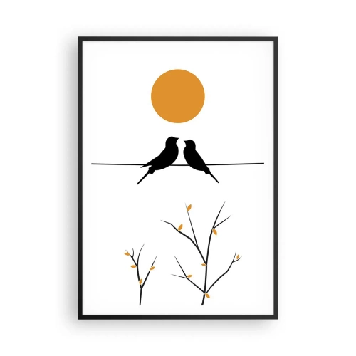 Affiche dans un cadre noir - Poster - Soirée pour rossignols - 70x100 cm