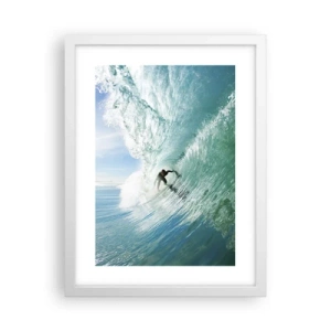Affiche dans un cadre blanc - Poster - Toujours sur la vague - 30x40 cm