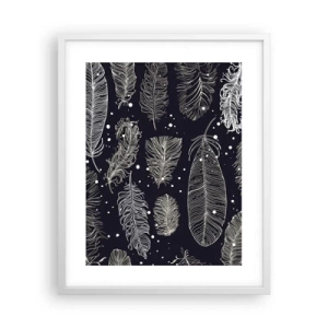 Affiche dans un cadre blanc - Poster - Toile de plumes - 40x50 cm