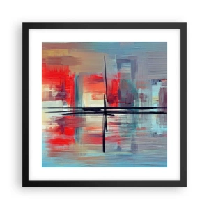 Affiche dans un cadre noir - Poster - Un paysage dans une dimension inconnue - 40x40 cm