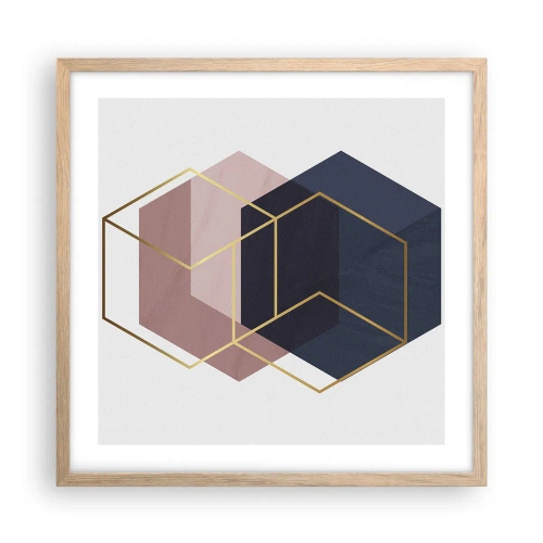 Affiche dans un chêne clair - Poster - Le pouvoir de la simplicité - 50x50 cm