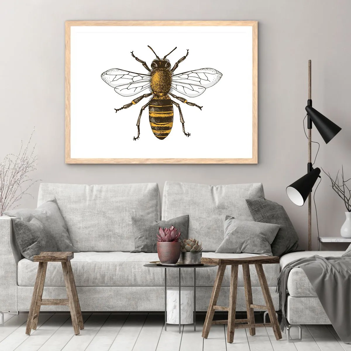 Affiche dans un chêne clair - Poster - Belle et bonne - 70x50 cm