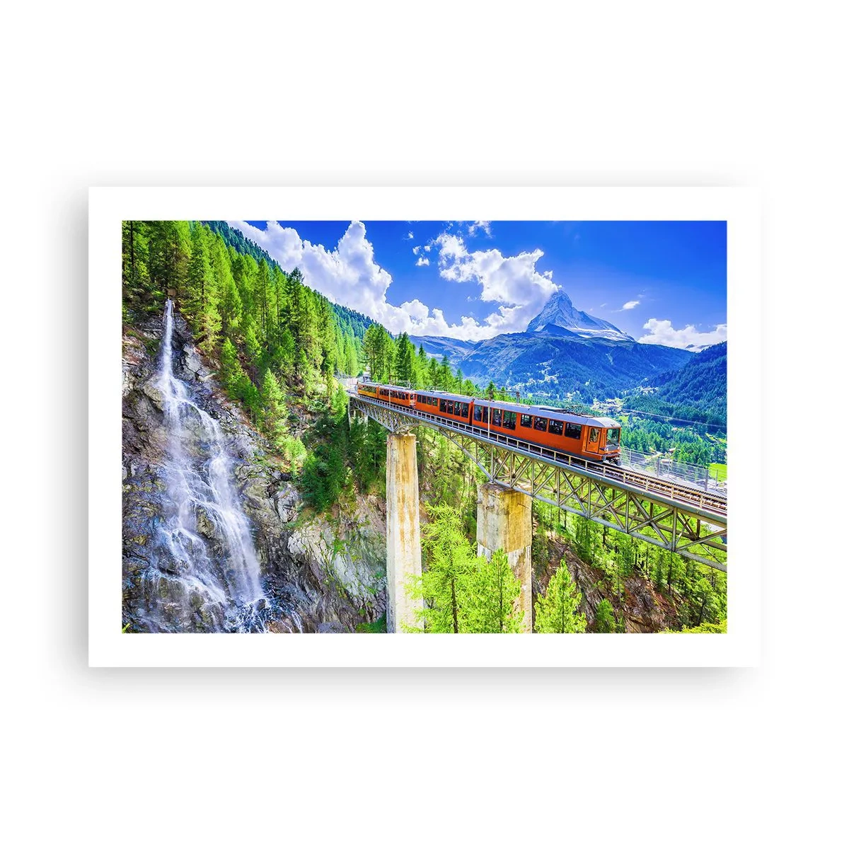Affiche - Poster - Train dans les Alpes - 70x50 cm