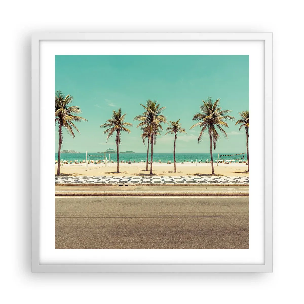 Affiche dans un cadre blanc - Poster - Gardien de plage - 50x50 cm