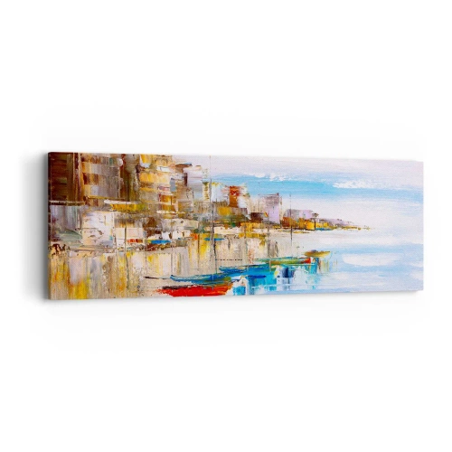 Impression sur toile - Image sur toile - Un havre urbain multicolore - 90x30 cm