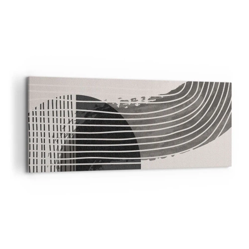 Impression sur toile - Image sur toile - Motif abstrait avec des lignes et des formes géométriques - 120x50cm - Aller et retour - Décoration murale moderne pour le salon et la chambre ARTTOR