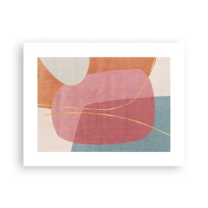 Affiche - Poster - Composition pastel au fil d'or - 40x30 cm