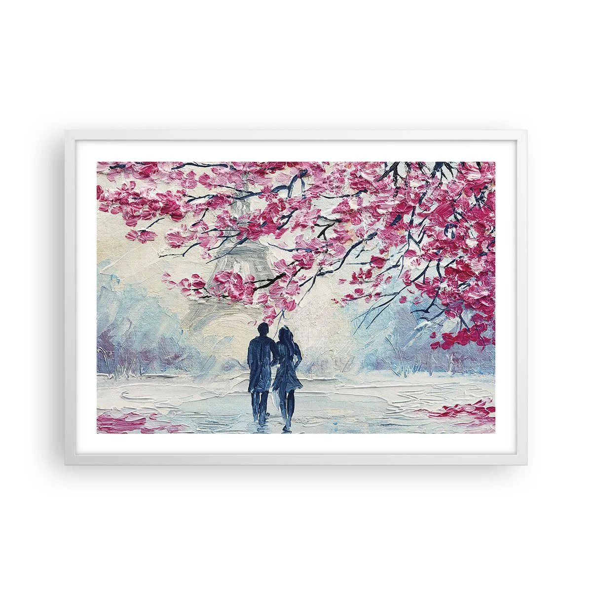 Affiche dans un cadre blanc - Poster - Ballade romantique - 70x50 cm