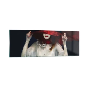 Impression sur verre - Image sur verre - Femme mystérieuse - 90x30 cm