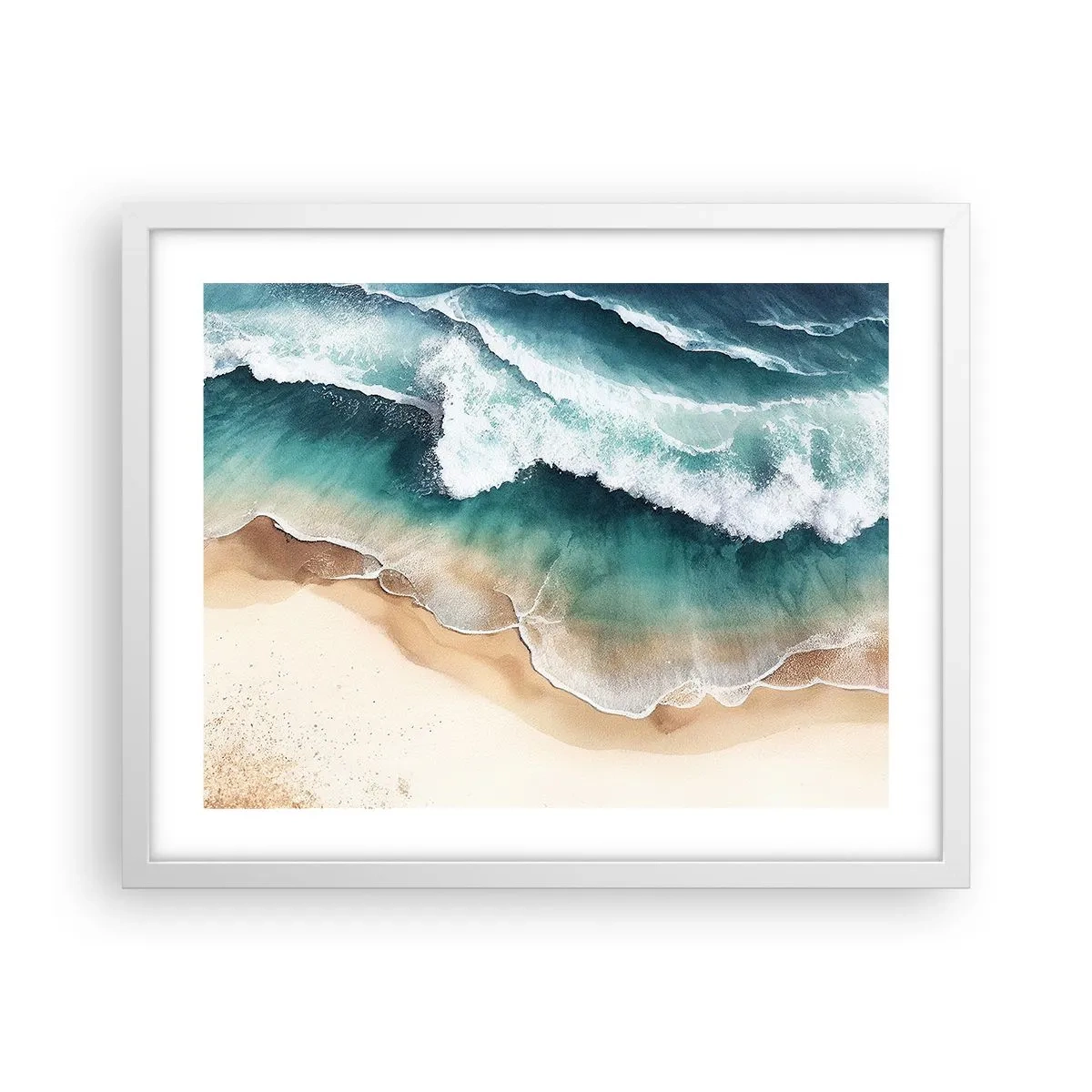 Affiche dans un cadre blanc - Poster - La rencontre éternelle - 50x40 cm