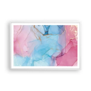 Affiche dans un cadre blanc - Poster - Rencontre et mélange - 91x61 cm