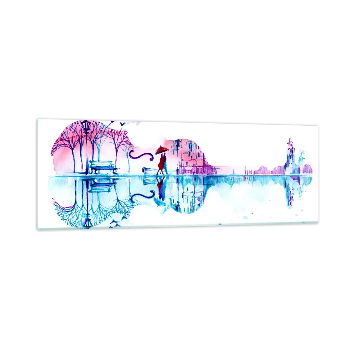 Impression sur verre - Image sur verre - Je vous apporterai de cantiques de pluie - 90x30 cm