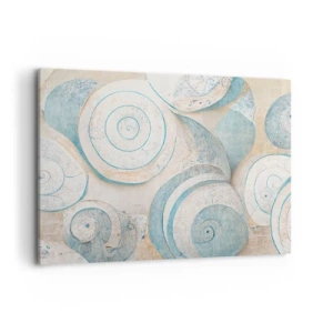 Impression sur toile - Image sur toile - Coquillages abstraits aux tons pastel - 100x70cm - Que cache la coque ? - Décoration murale moderne pour le salon et la chambre ARTTOR