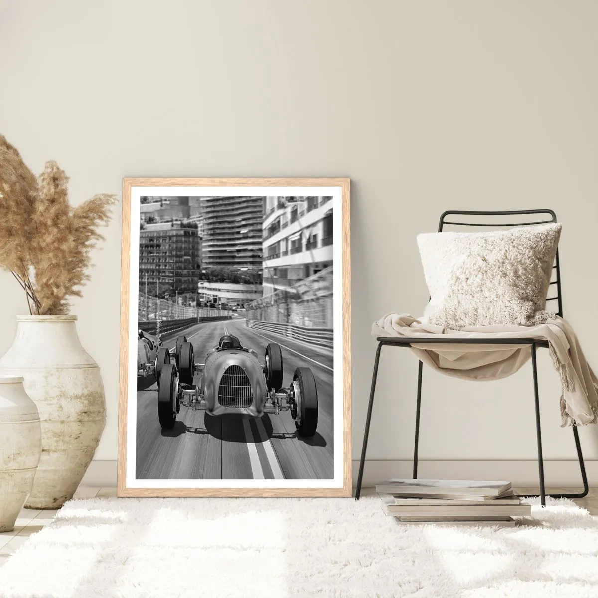 Affiche dans un chêne clair - Poster - Il y a longtemps à Monté Carlo - 70x100 cm