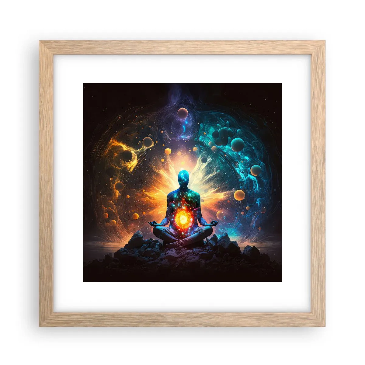 Affiche dans un chêne clair - Poster - Paix cosmique - 30x30 cm