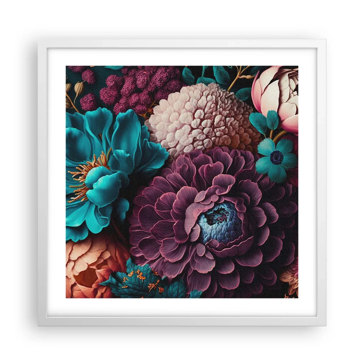 Affiche dans un cadre blanc - Poster - La nature en abondance - 50x50 cm