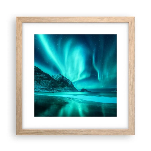Affiche dans un chêne clair - Poster - Merveilles du Nord - 30x30 cm