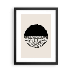 Affiche dans un cadre noir - Poster - Moitié-moitié - 30x40 cm