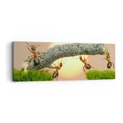 Impression sur toile - Image sur toile - La joie, travaille d'équipe - 90x30 cm