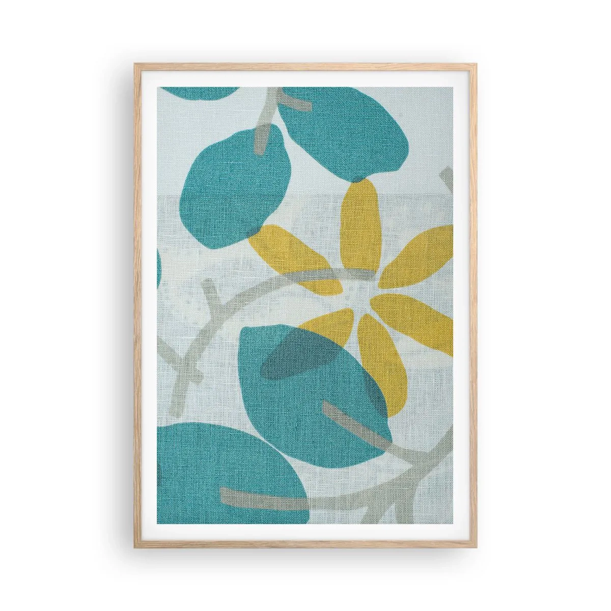 Affiche dans un chêne clair - Poster - Wśród lazurowych liści - 70x100 cm