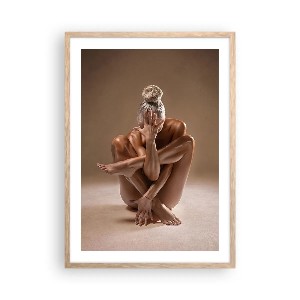 Affiche dans un chêne clair - Poster - Unité du corps et de l'âme - 50x70 cm