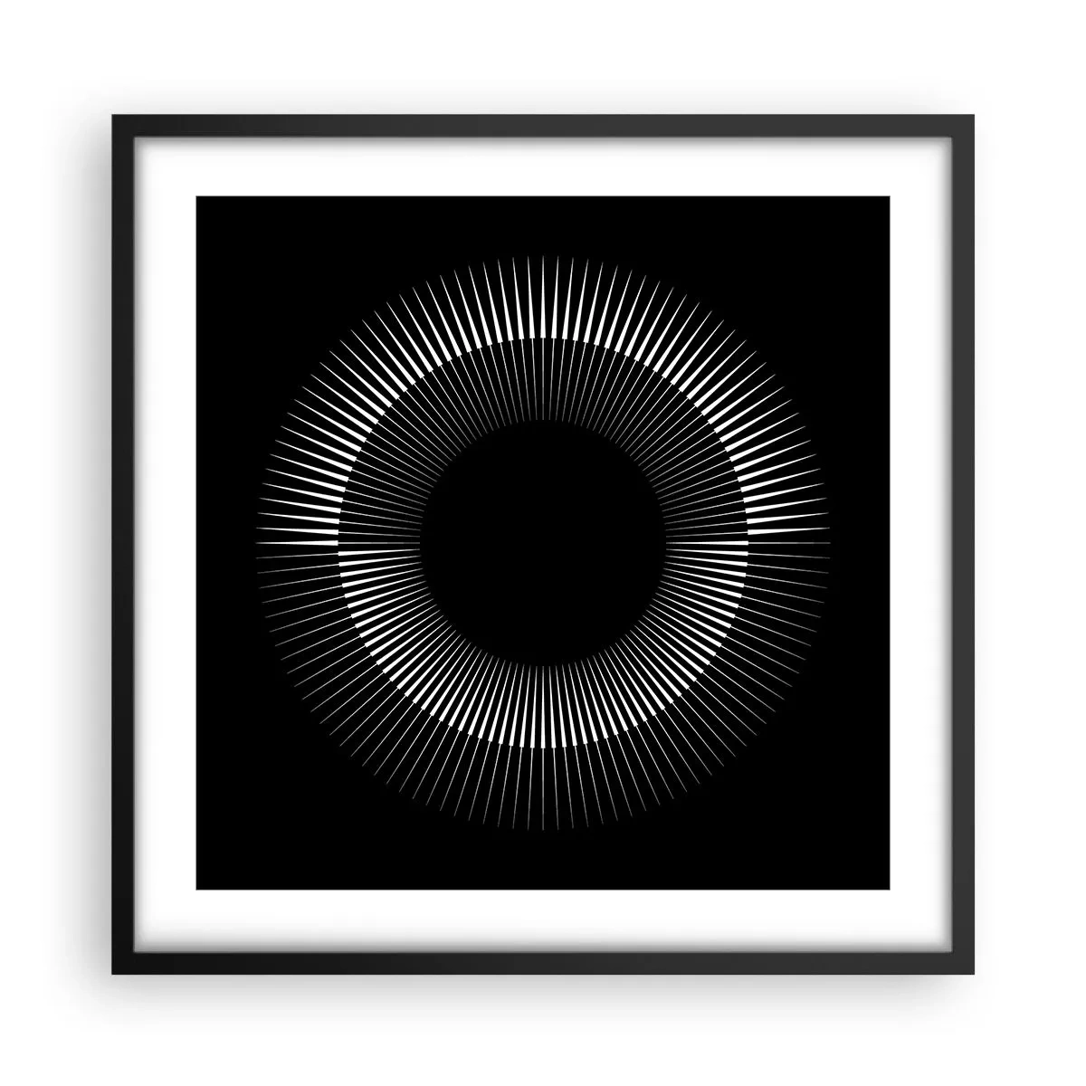 Affiche dans un cadre noir - Poster - Soleil noir - 50x50 cm