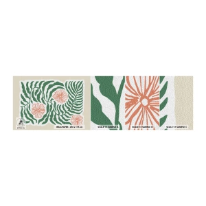 Échantillon de Papier Peint Autocollant Deluxe Sticker - Fleurit en vert - Bohème, Botanique, Fleurs - 100x30 cm