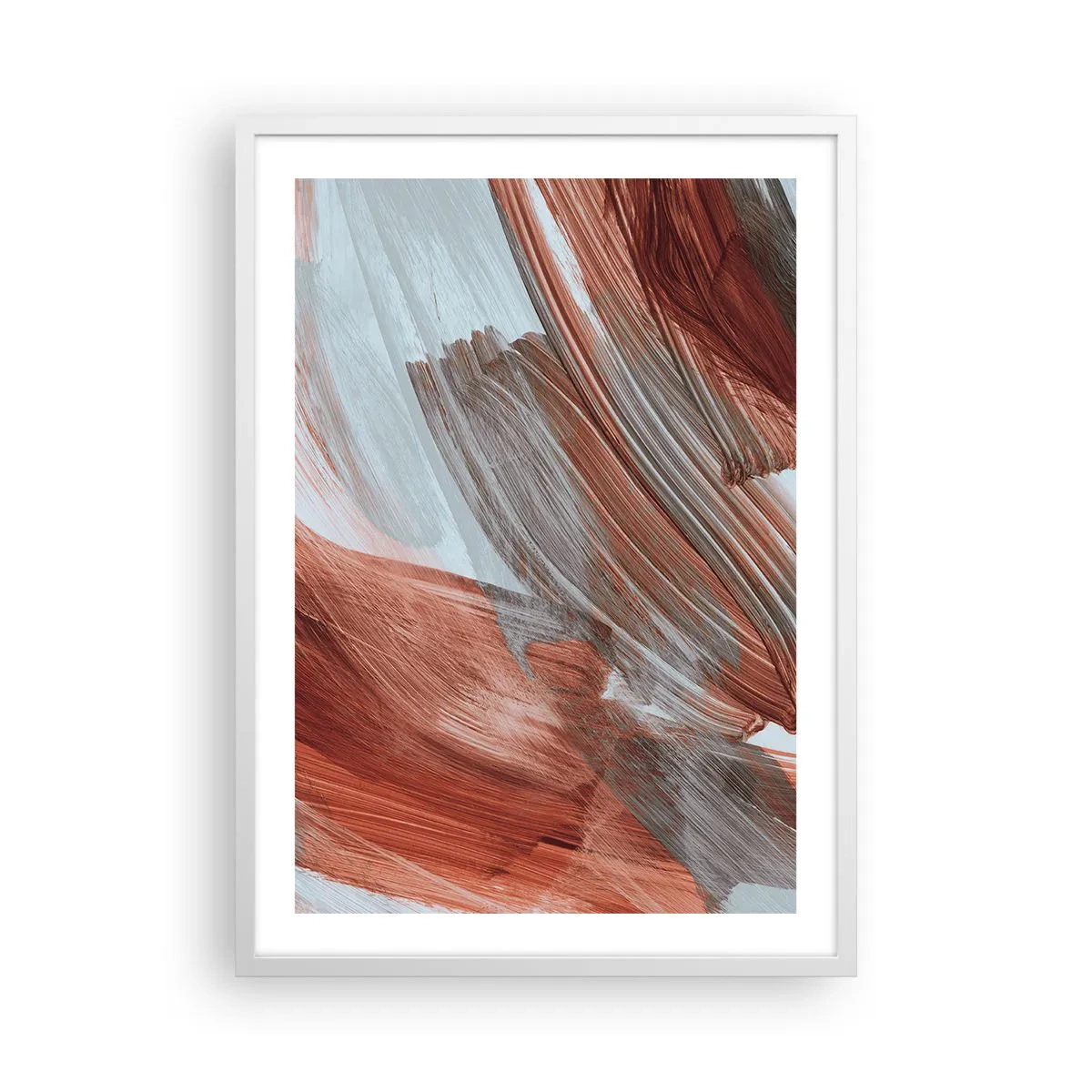Affiche dans un cadre blanc - Poster - Abstraction venteuse et automnale - 50x70 cm