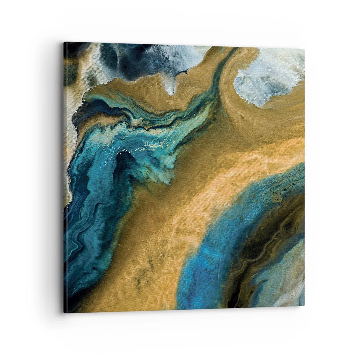 Impression sur toile - Image sur toile - Bleu - jaune - influences mutuelles - 70x70 cm