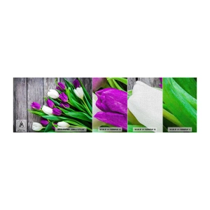 Échantillon de Papier Peint Premium Canvas - Le jour des vacances de printemps - Fleurs, Tulipes, Bouquet de fleurs - 100x30 cm