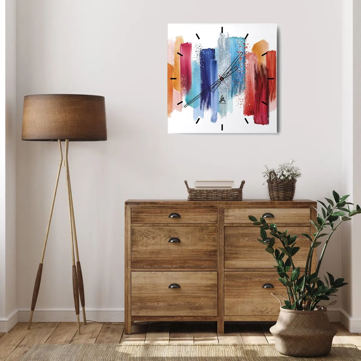 Horloge murale - Pendule murale - En haut et en bas - 40x40 cm