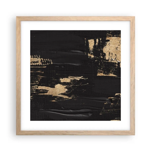 Affiche dans un chêne clair - Poster - Empreinte du toucher - 40x40 cm