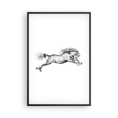 Affiche dans un cadre noir - Poster - Immortalisé au galop - 61x91 cm
