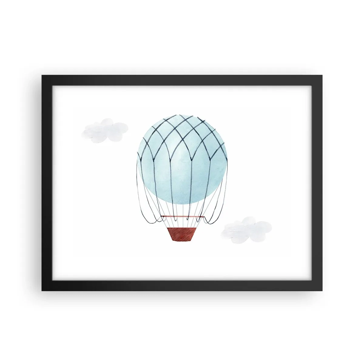 Affiche dans un cadre noir - Poster - Entièrement dans les nuages - 40x30 cm